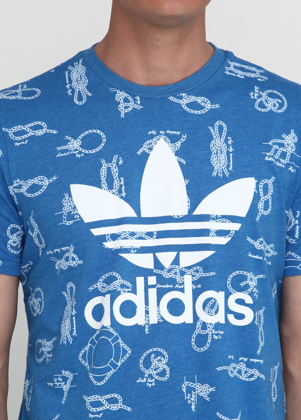 Голубая футболка с коротким рукавом adidas