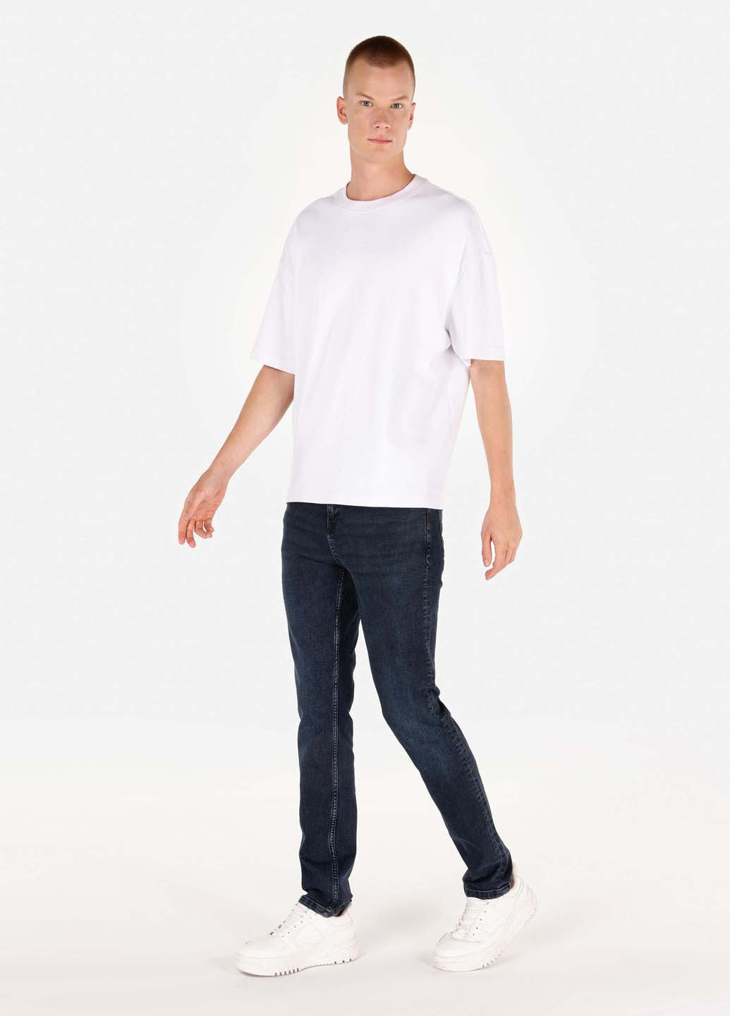 Темно-синие демисезонные слим джинсы Colin's