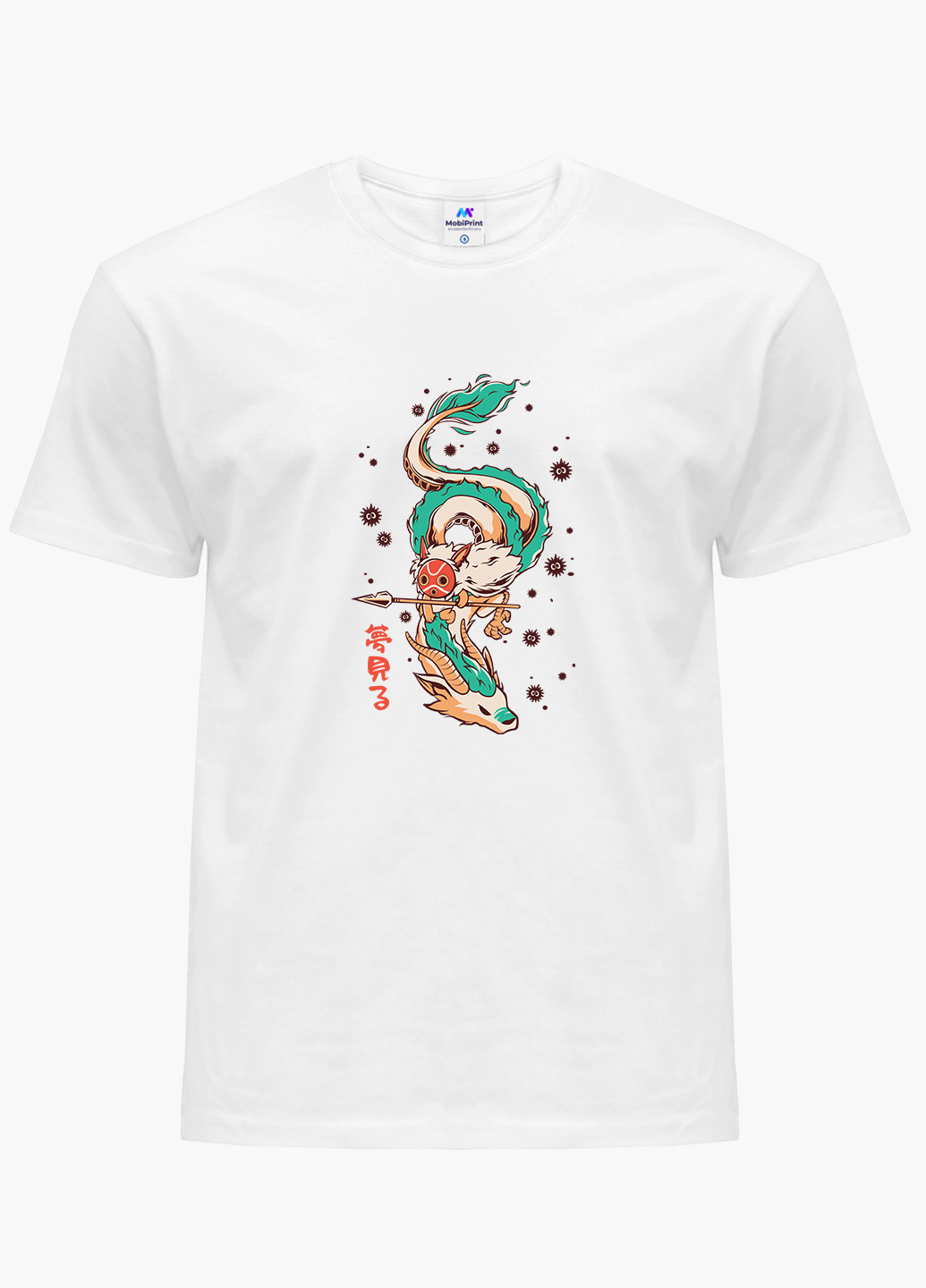 Біла футболка чоловіча хаку віднесені примарами (spirited away) (9223-2832-1) MobiPrint