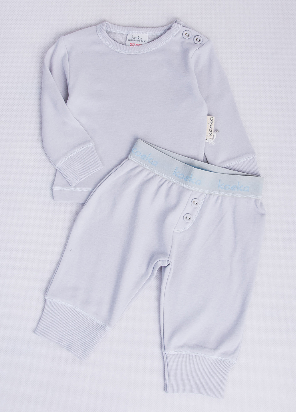 Світло-сірий демісезонний костюм (лонгслів, бюки) Koeka