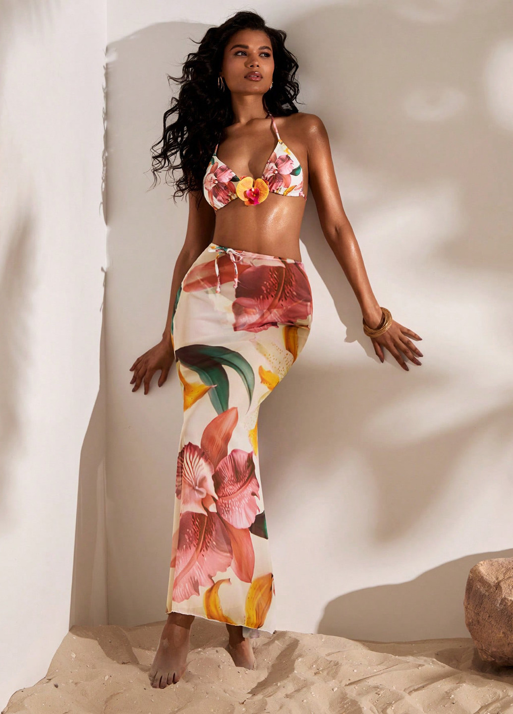 Комбінований літній купальник (ліф, трусики) бікіні, роздільний SHEIN