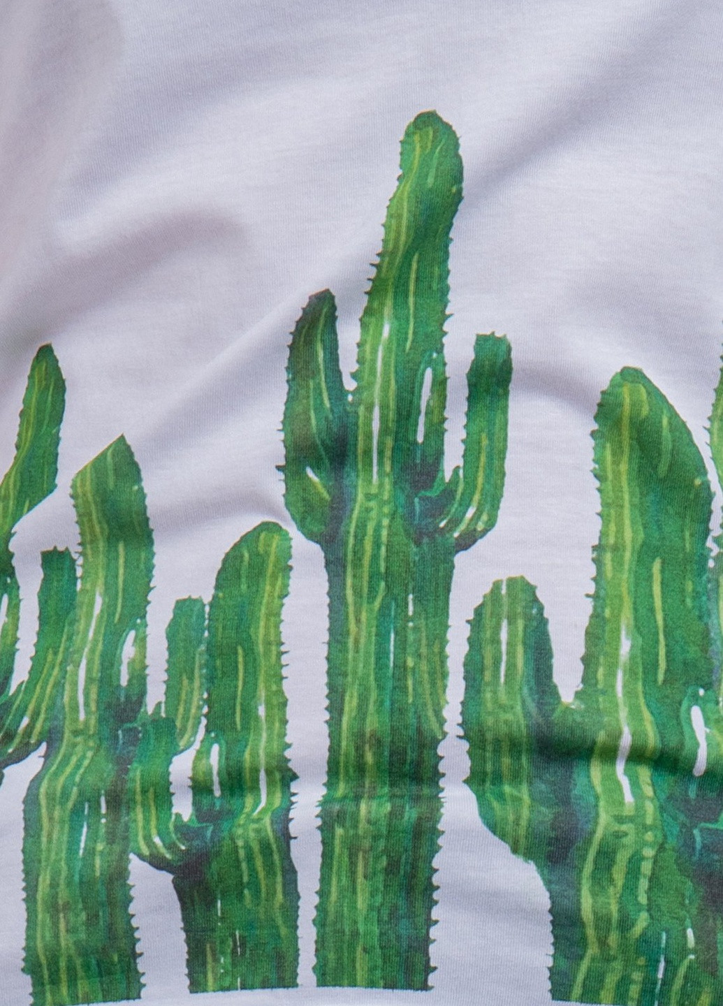 Белая всесезон белая футболка с принтом cactus Ko Samui