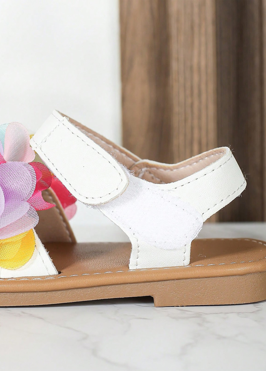 Белые кэжуал сандалии SHEIN на липучке