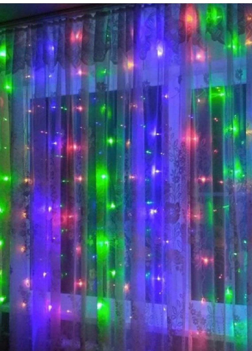 Новорічна святкова світлодіодна гірлянда водоспад дощ штора 480 Led 3х3 м (473554-Prob) Різнокольорова Unbranded (255243143)