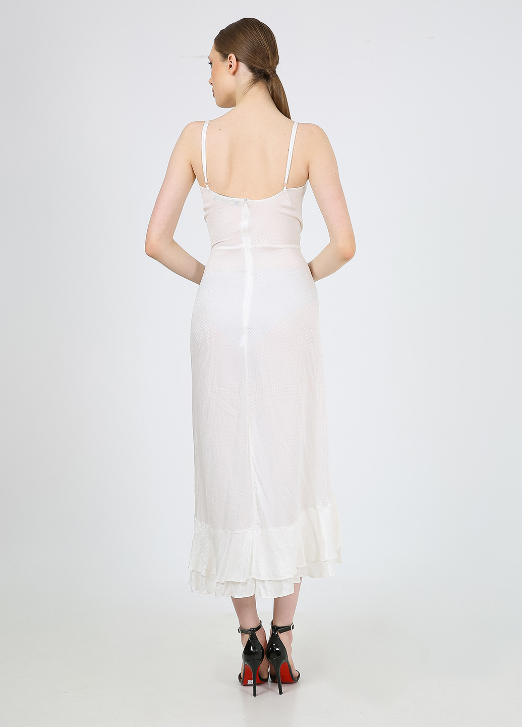 Білий кежуал сукня на запах Casalini однотонна