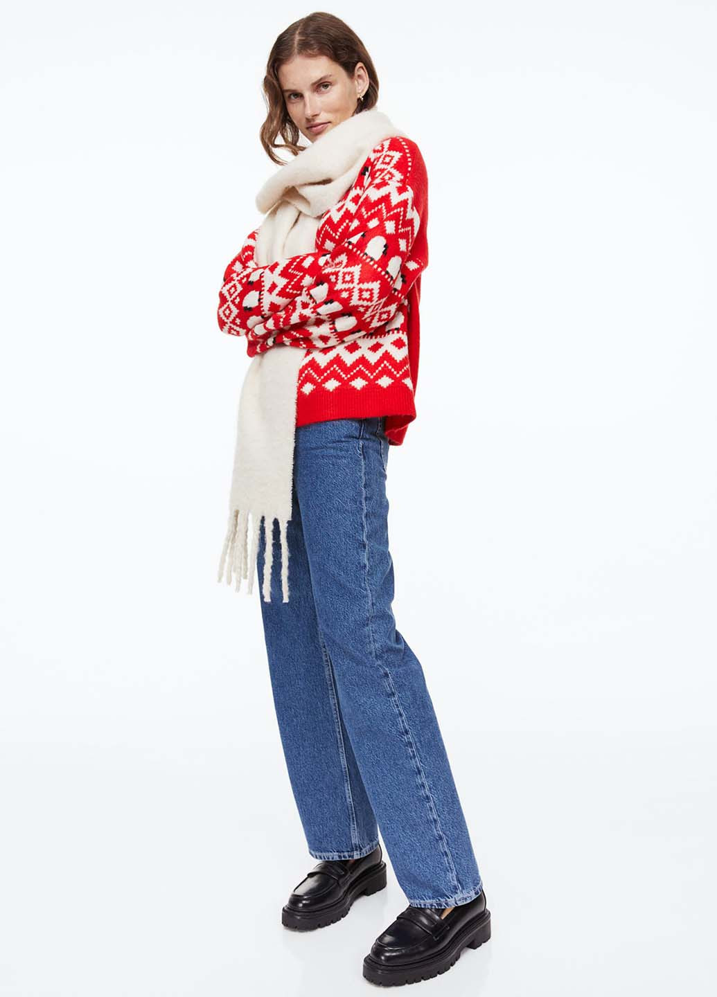 Красный зимний джемпер джемпер H&M