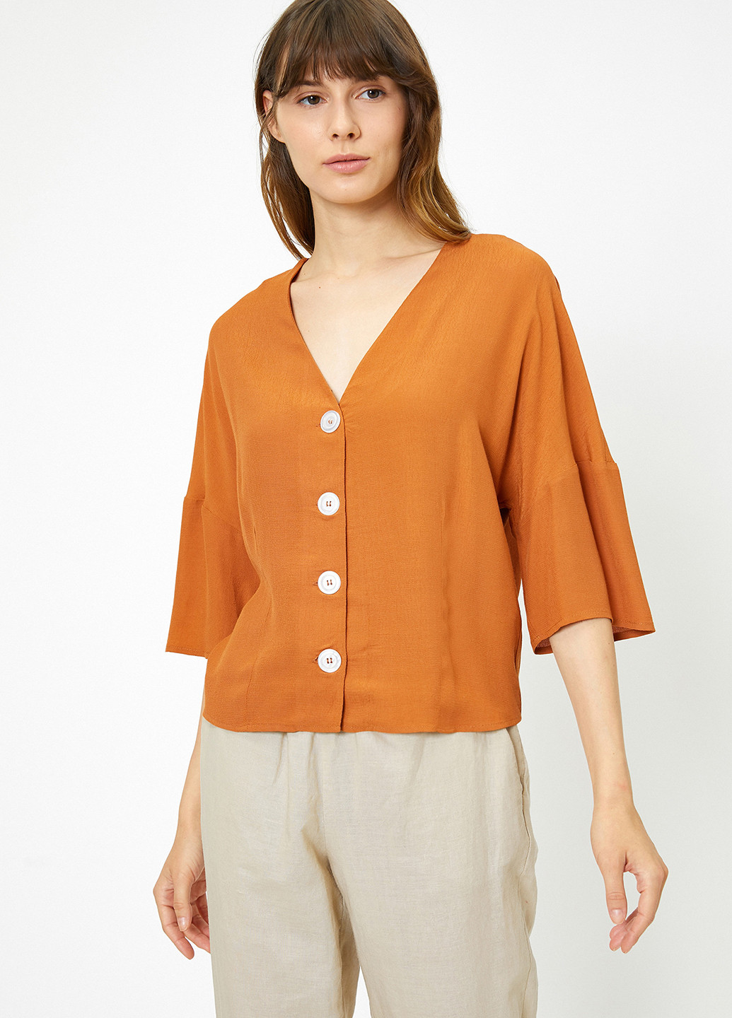 Оранжевая блуза KOTON