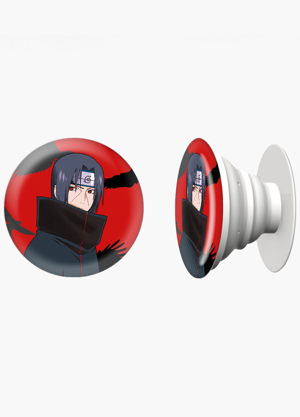 Попсокет (Popsockets) тримач для смартфону Ітачі Учіха (Itachi Uchiha) (8754-2821) Чорний MobiPrint (221548586)