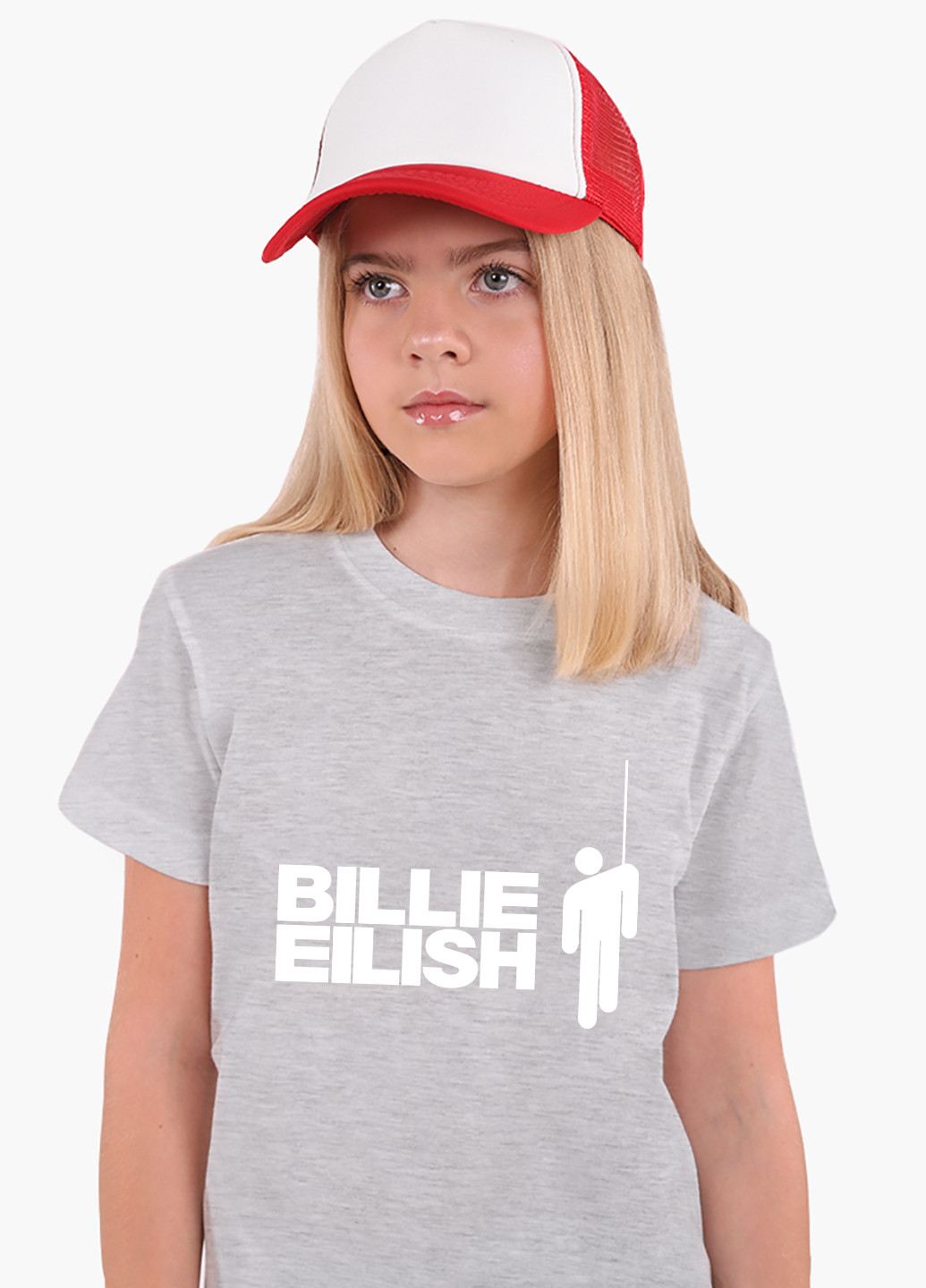 Светло-серая демисезонная футболка детская билли айлиш (billie eilish)(9224-1211) MobiPrint