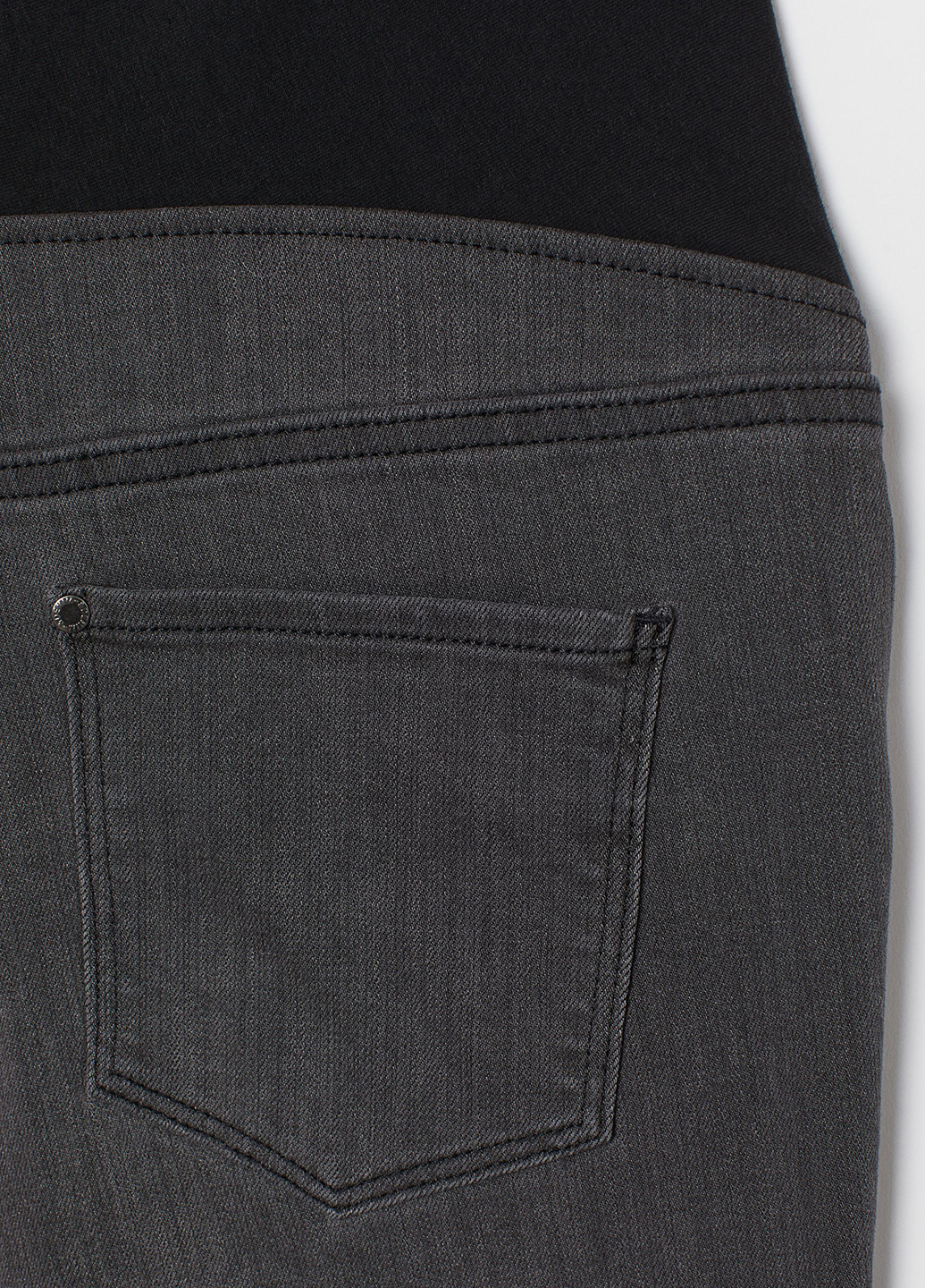 Джинси для вагітних H&M скінні однотонні темно-сірі джинсові бавовна