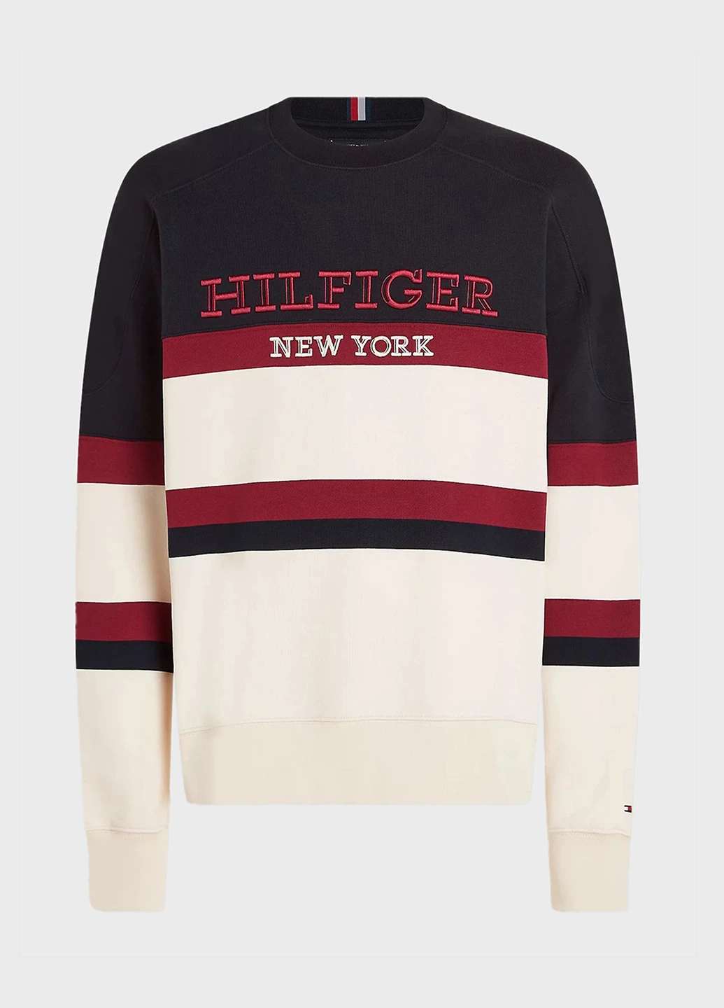 Комбинированный свитшот Tommy Hilfiger полоска вышивка (306814365)