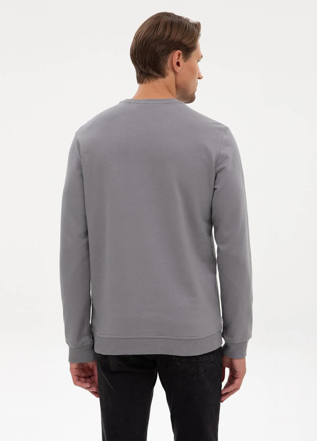 Серый свитшот Pierre Cardin однотонный без декора (366422664)