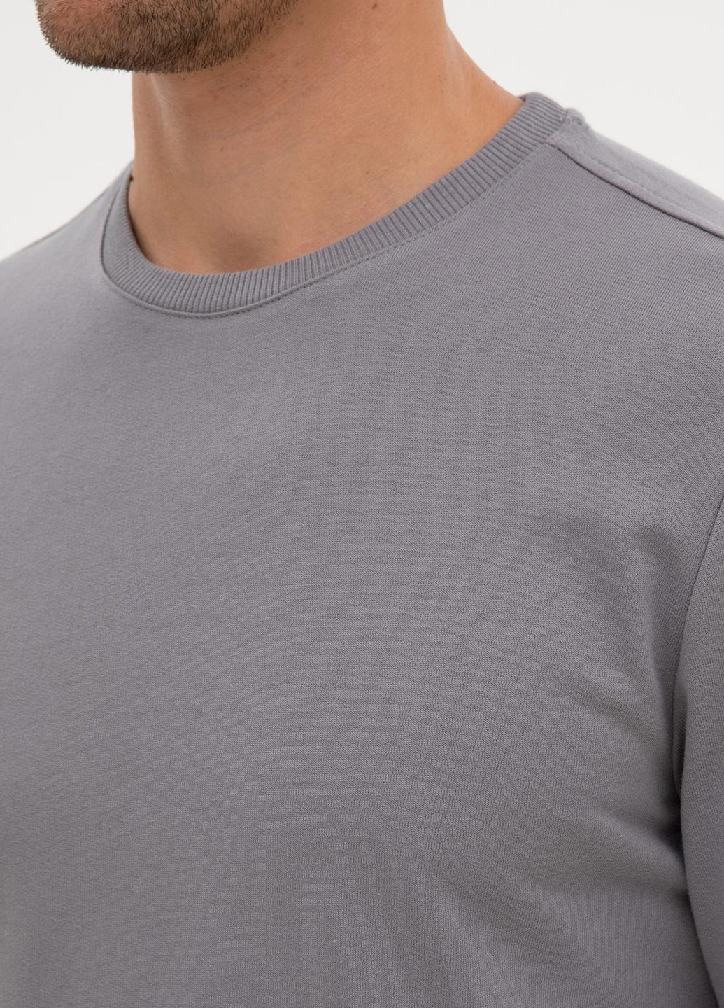 Серый свитшот Pierre Cardin однотонный без декора (366422664)