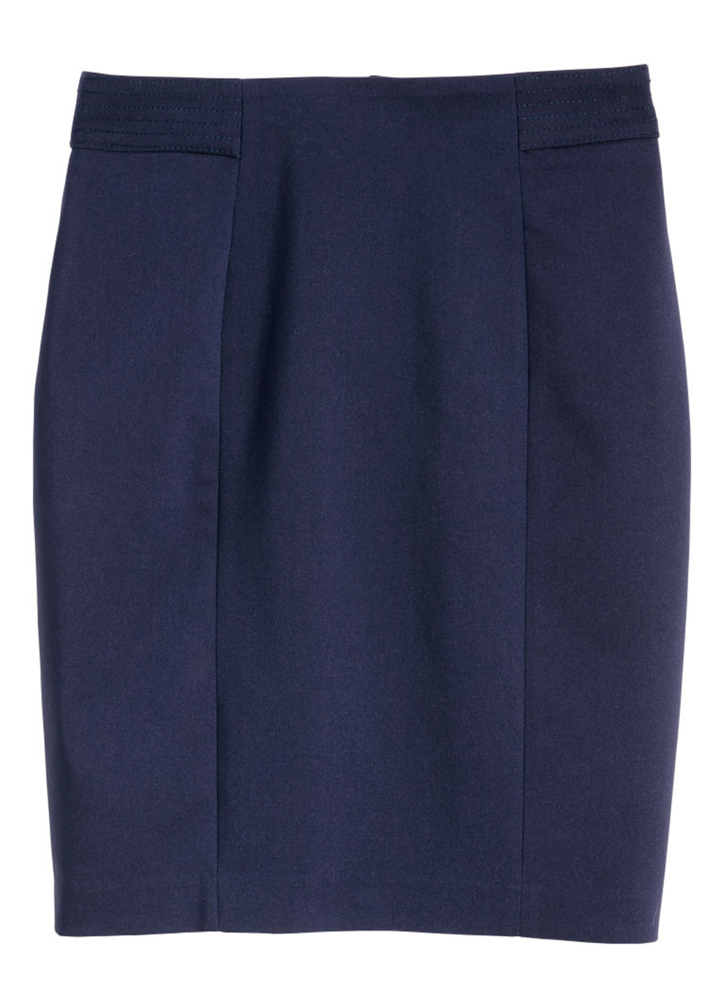 Темно-синяя офисная однотонная юбка H&M карандаш
