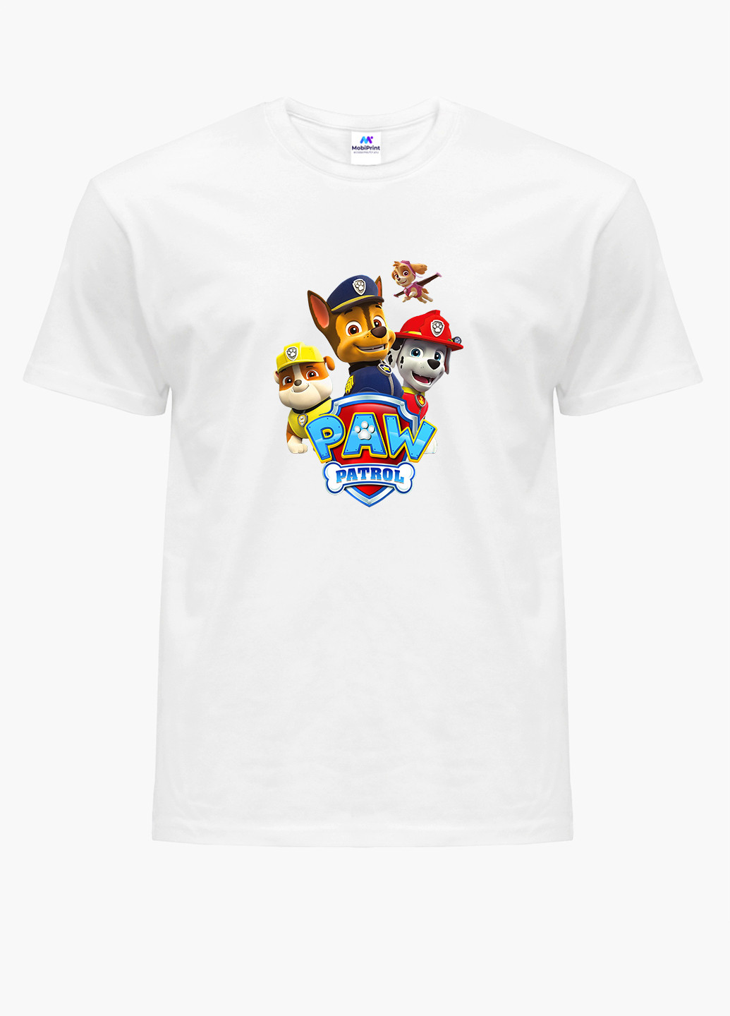 Біла демісезонна футболка дитяча щенячий патруль (paw patrol) (9224-1606) MobiPrint