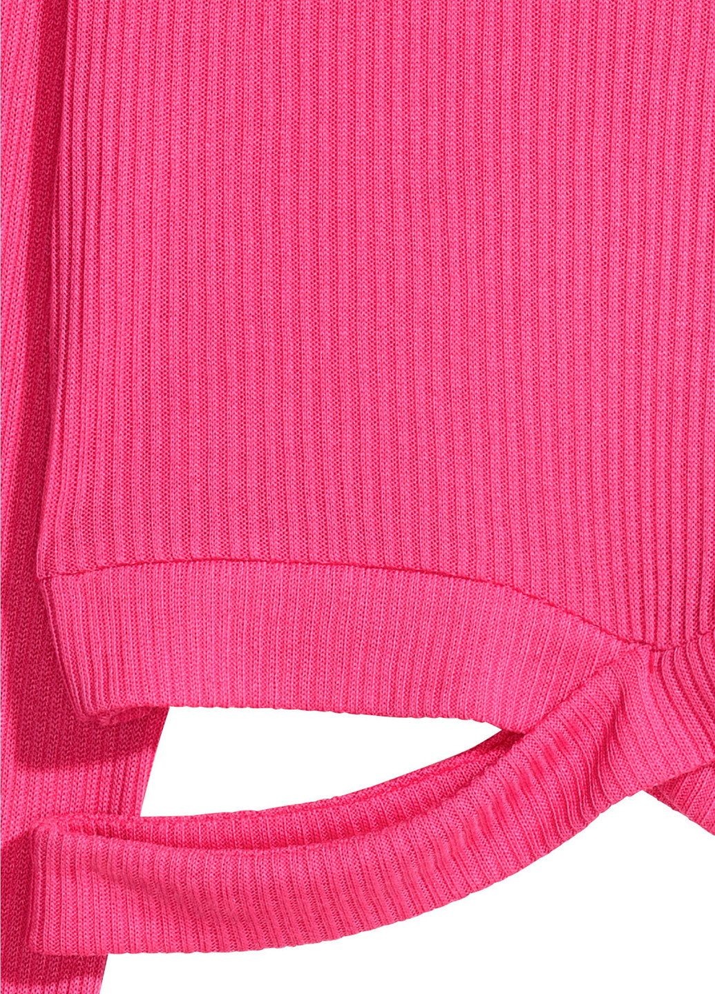 Топ H&M однотонный розовый кэжуал полиэстер, трикотаж