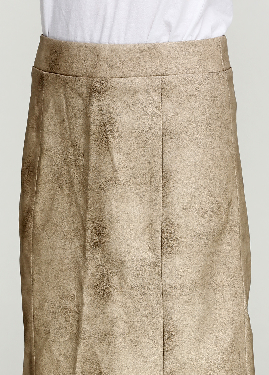 Светло-бежевая кэжуал однотонная юбка Mark а-силуэта (трапеция)