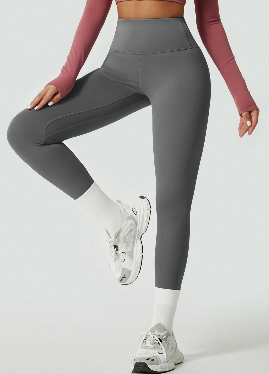 Серые демисезонные леггинсы SHEIN