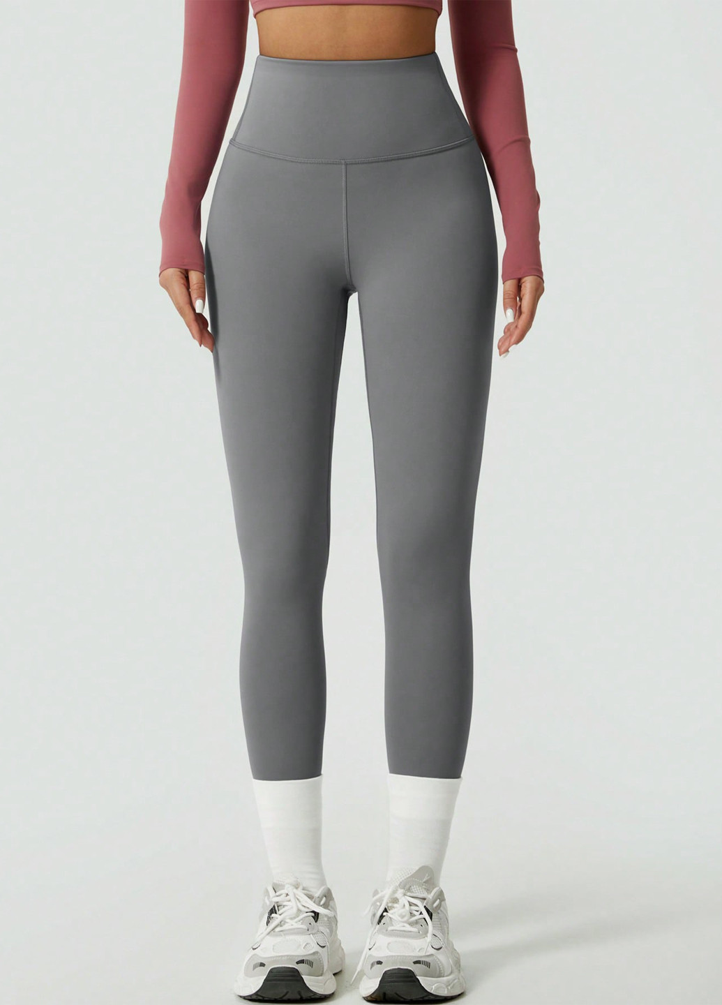 Серые демисезонные леггинсы SHEIN