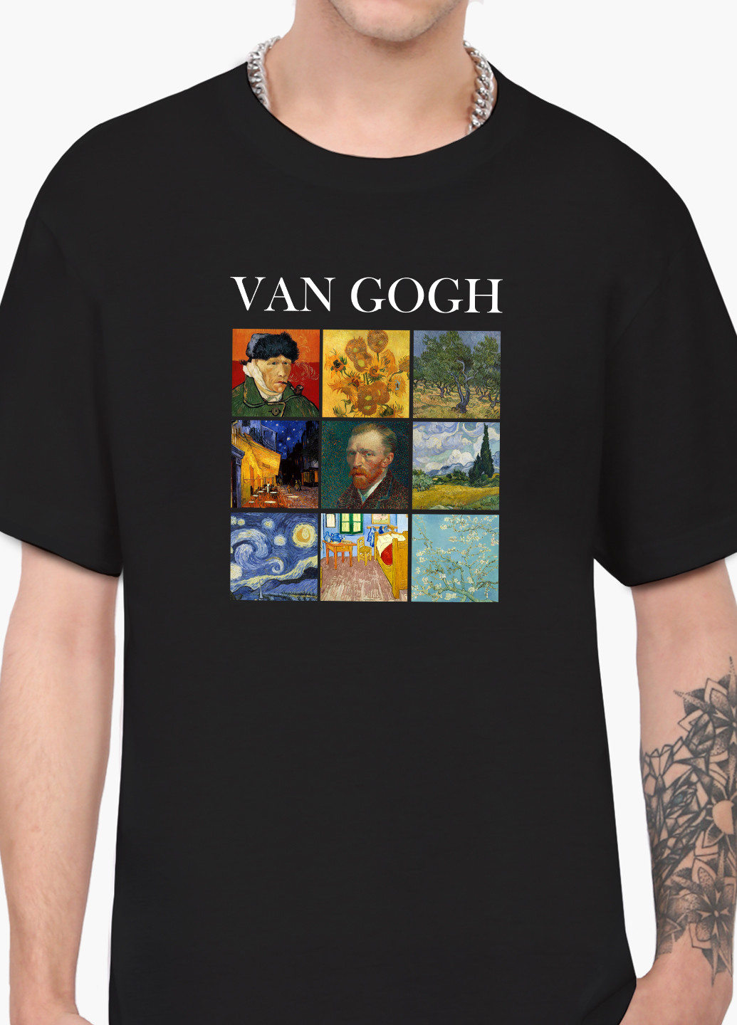 Черная футболка мужская винсент ван гог картины (vincent van gogh) (9223-2960-1) xxl MobiPrint