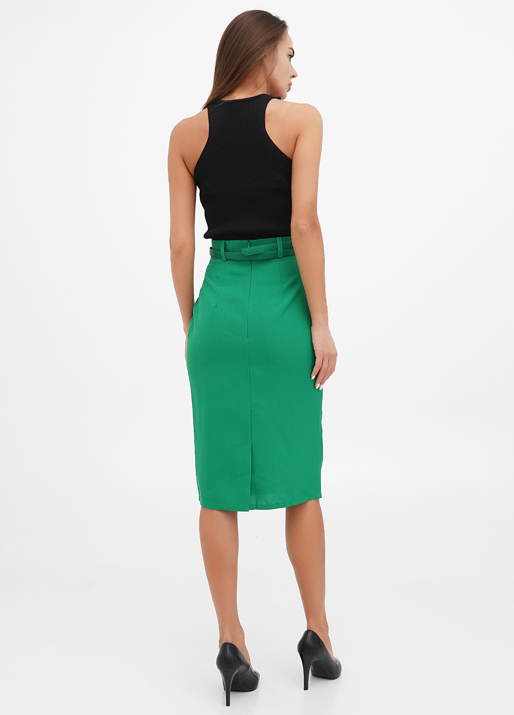 Зеленая кэжуал однотонная юбка Laura Bettini карандаш