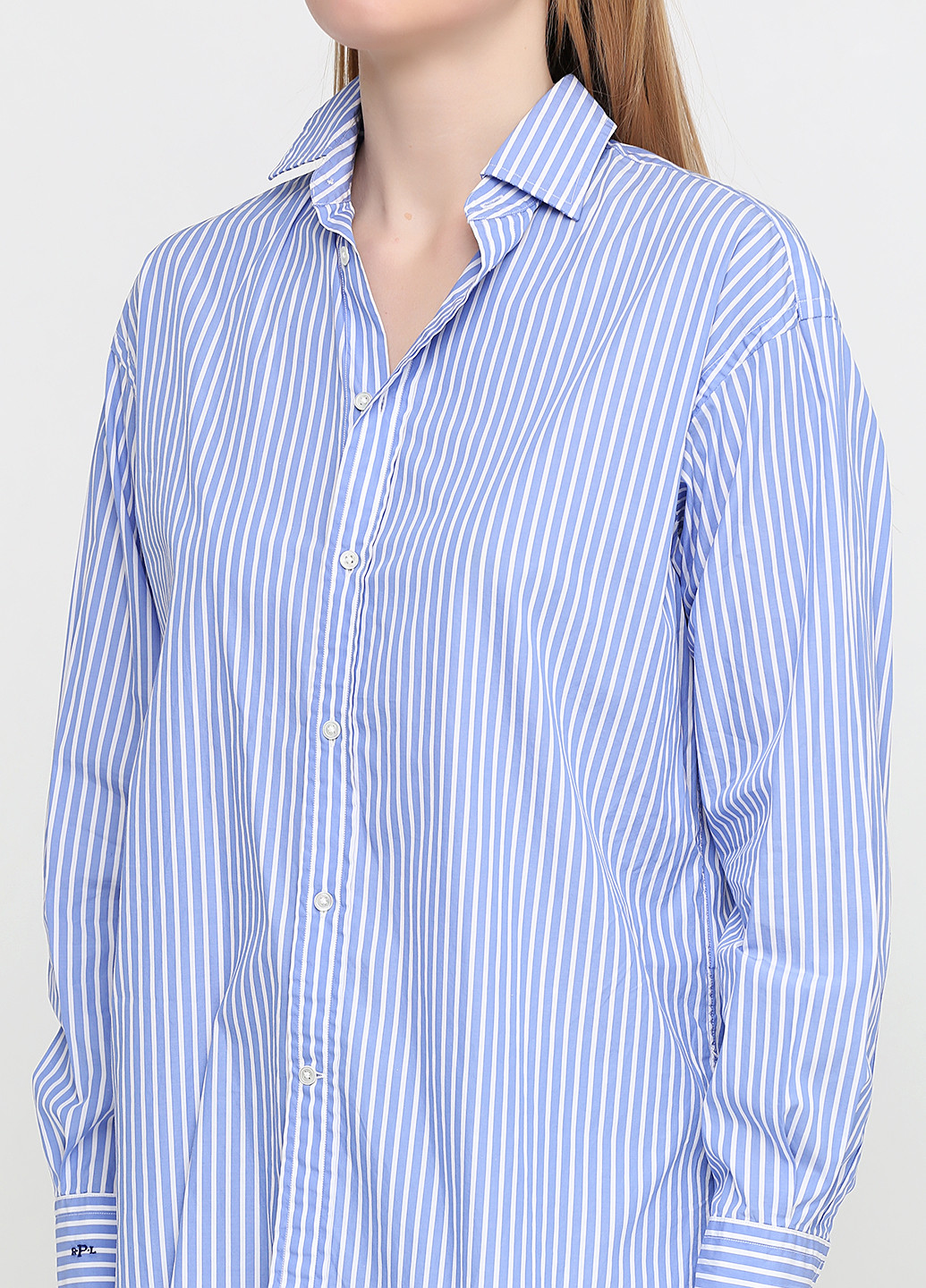 Голубой кэжуал рубашка в полоску Ralph Lauren