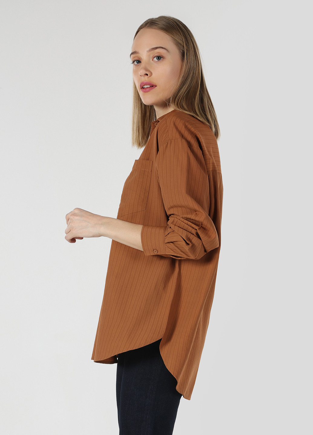 Светло-коричневая кэжуал рубашка в полоску Colin's