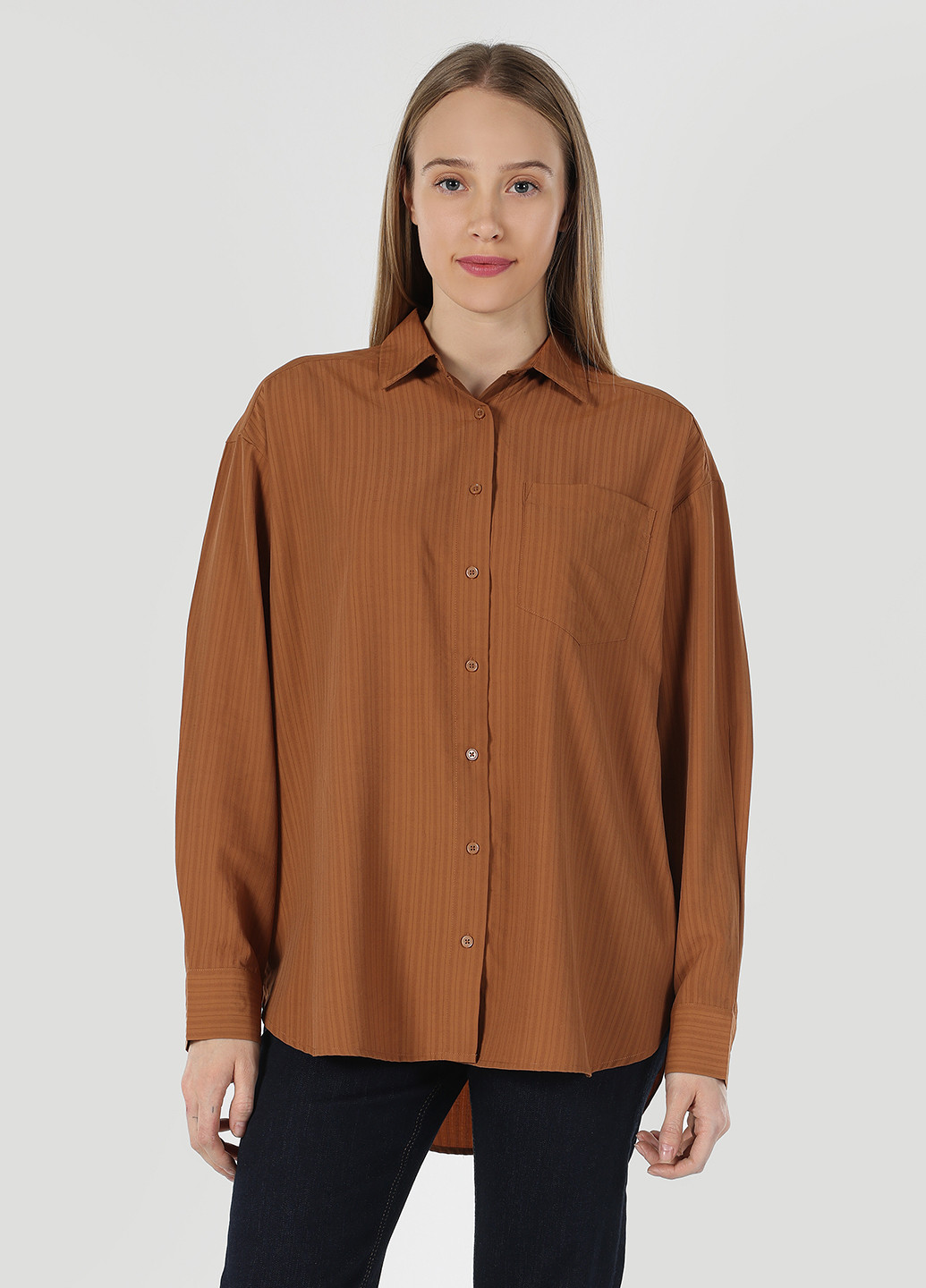 Светло-коричневая кэжуал рубашка в полоску Colin's