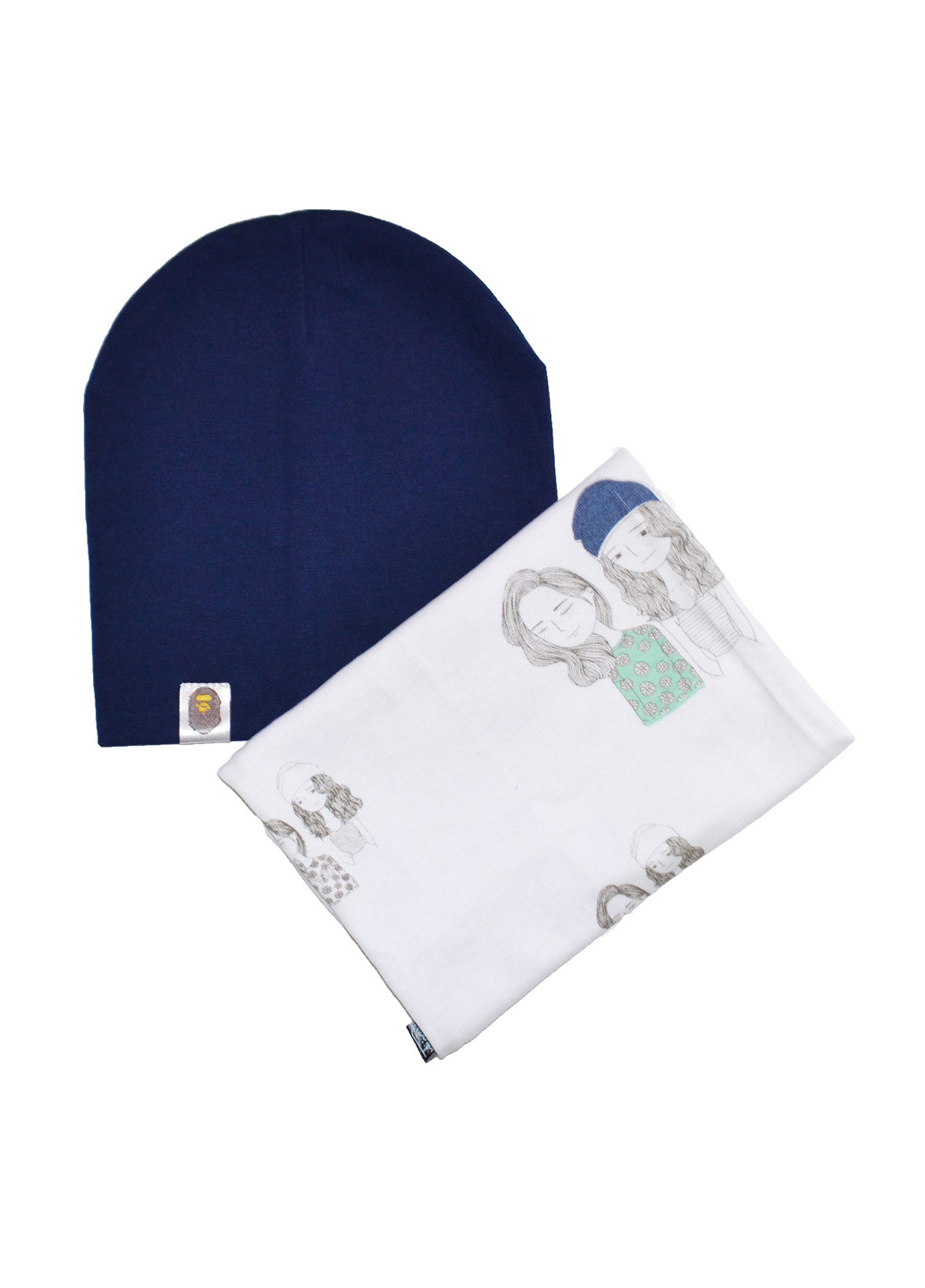 Темно-синий демисезонный комплект (шапка, шарф-снуд) Sweet Hats