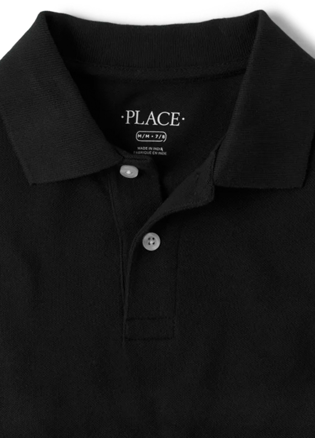 Черная детская футболка-поло для мальчика The Children's Place однотонная