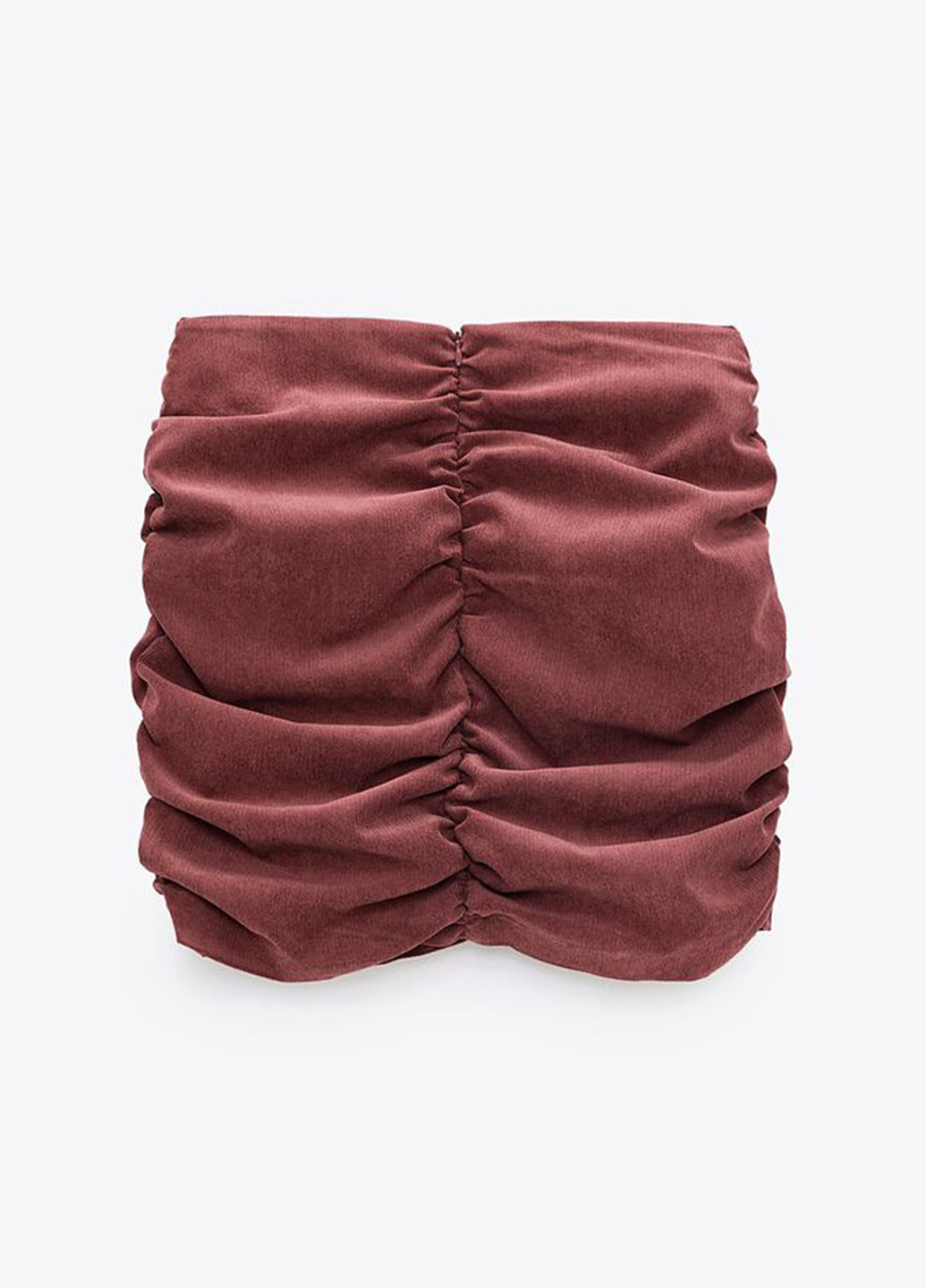 Бордовая кэжуал однотонная юбка Zara а-силуэта (трапеция)