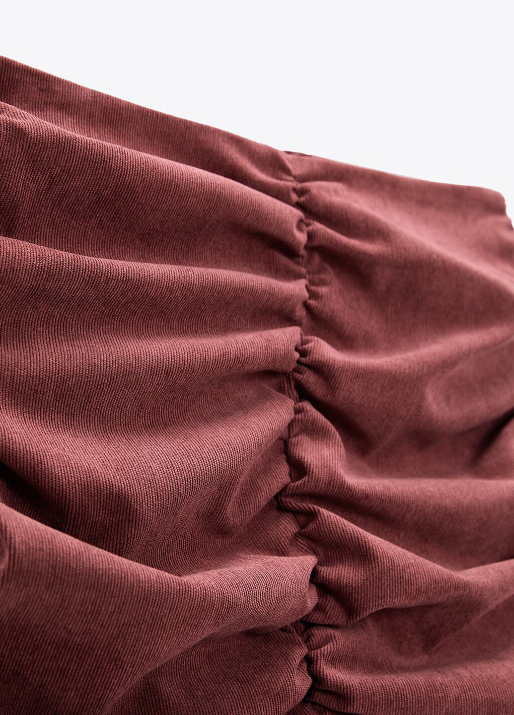 Бордовая кэжуал однотонная юбка Zara а-силуэта (трапеция)