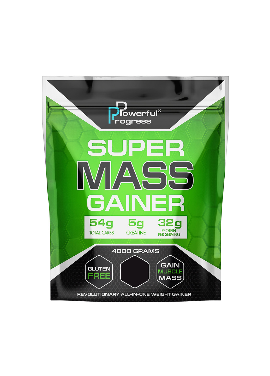 Углеводный гейнер Super Mass Gainer - 4000g Chocolate Powerful Progress Гейнер (244701426)
