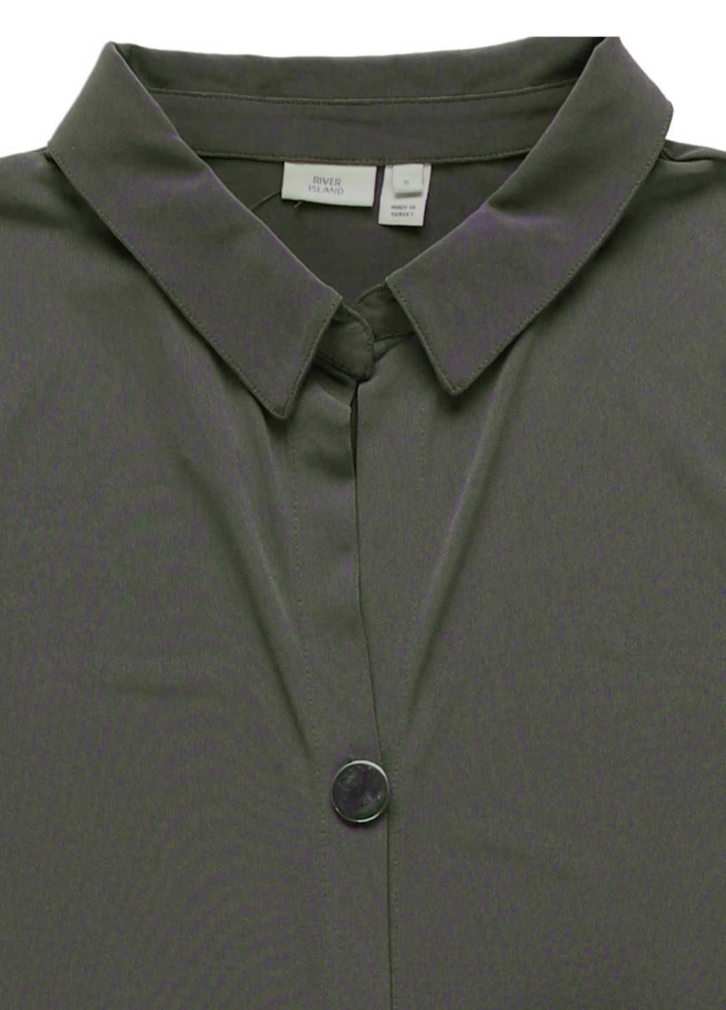 Оливковое (хаки) кэжуал платье рубашка River Island однотонное