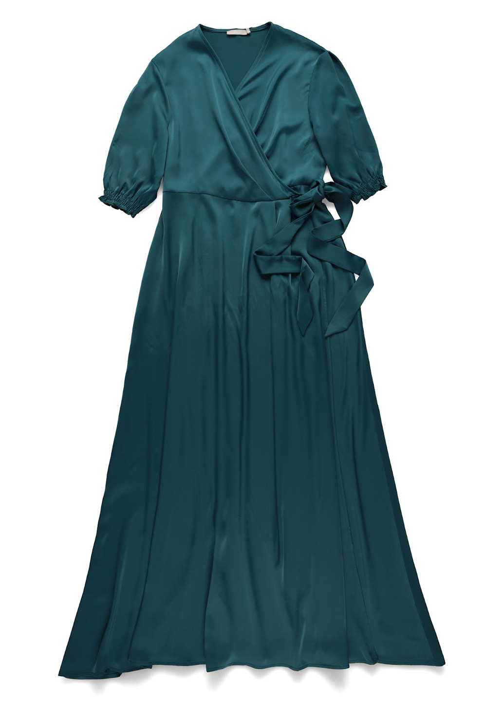 Морської хвилі кежуал сукня на запах, в стилі армпір AERYNE однотонна