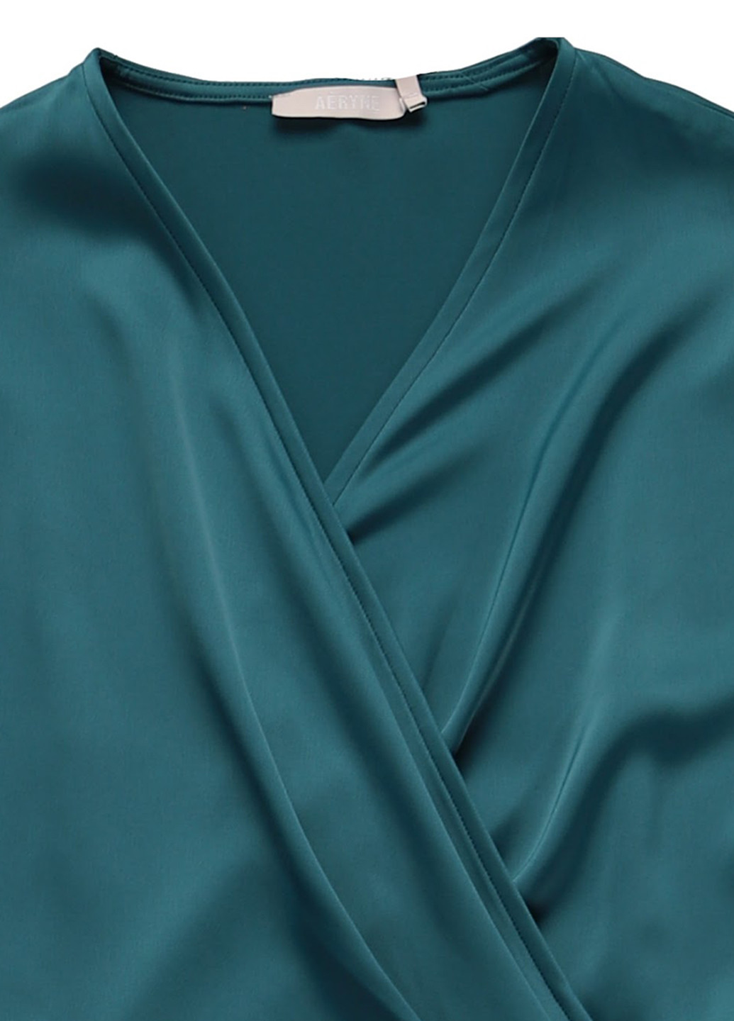 Морської хвилі кежуал сукня на запах, в стилі армпір AERYNE однотонна