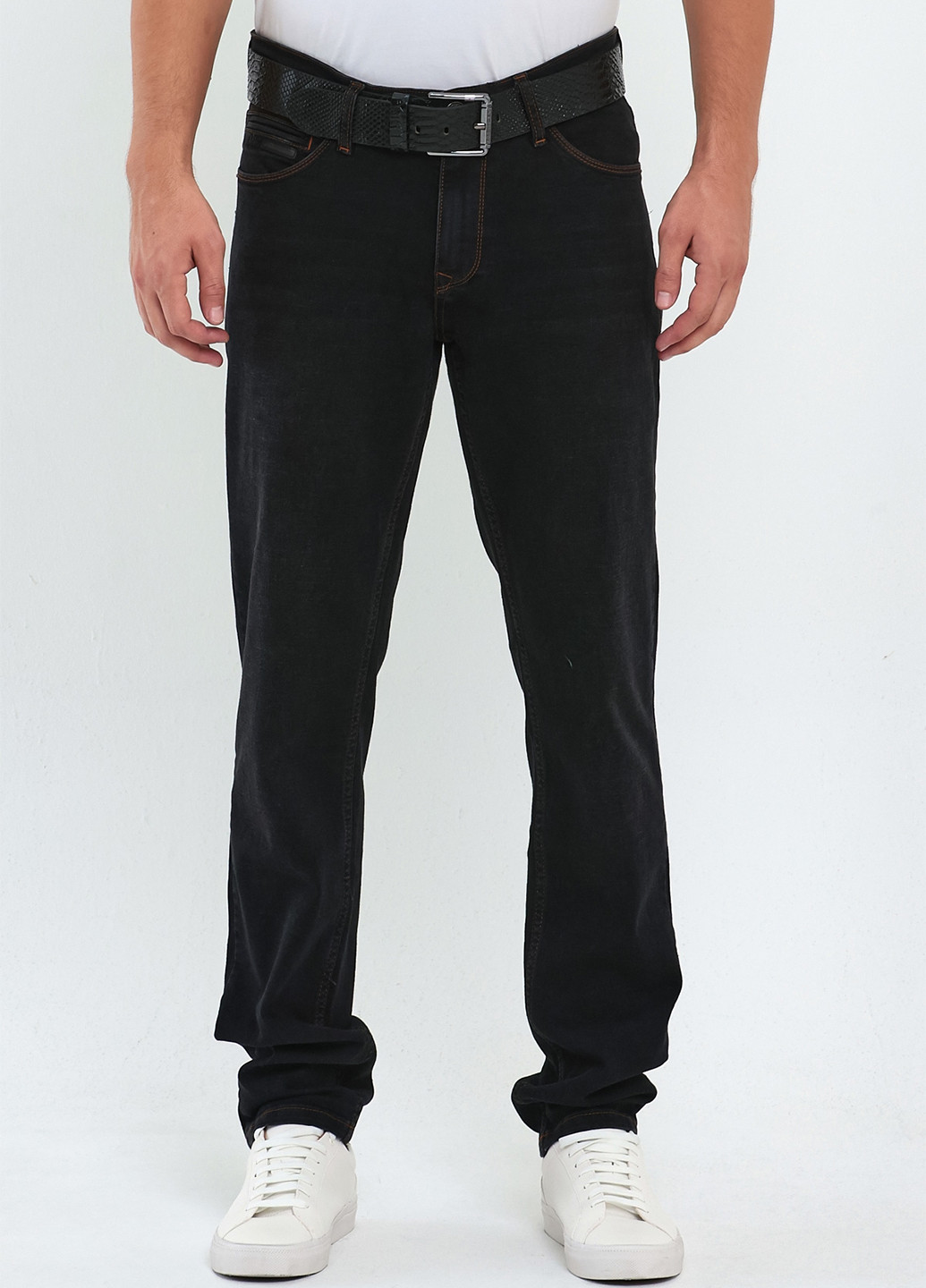 Черные демисезонные слим джинсы Trend Collection