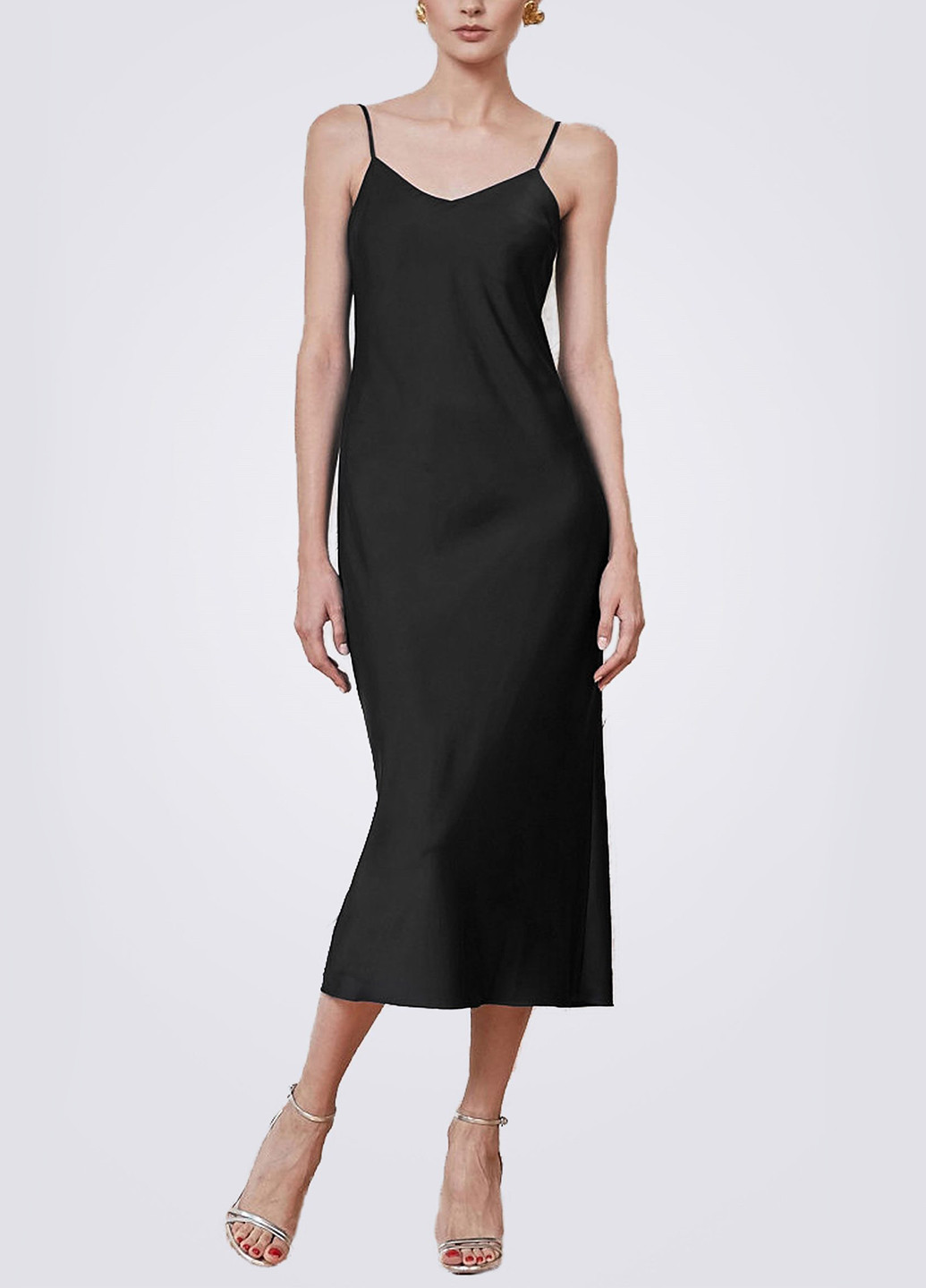 Черное кэжуал платье комбинация es.design черное платье-комбинация Egostyle однотонное