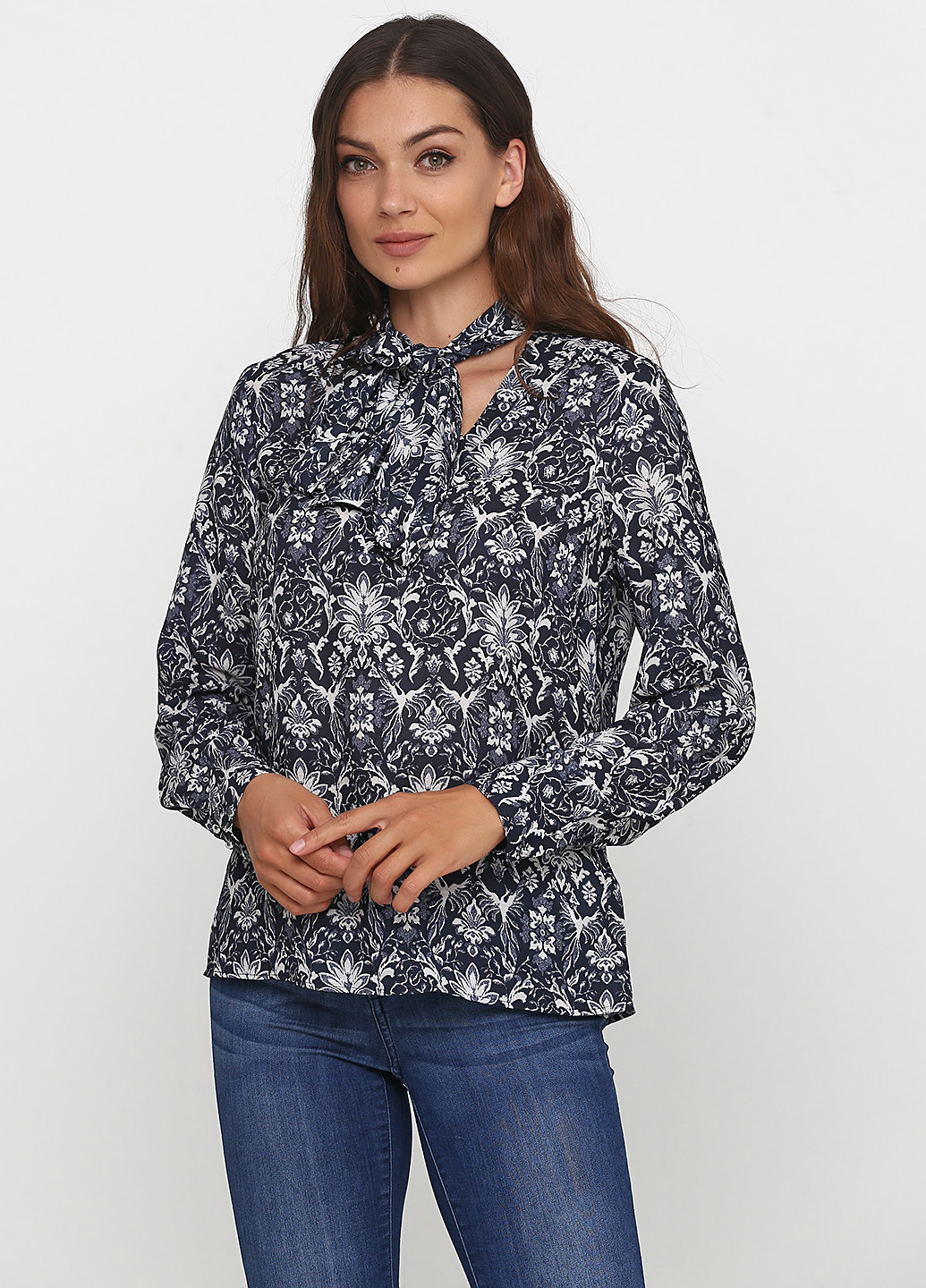 Тёмно-синяя блуза No Brand