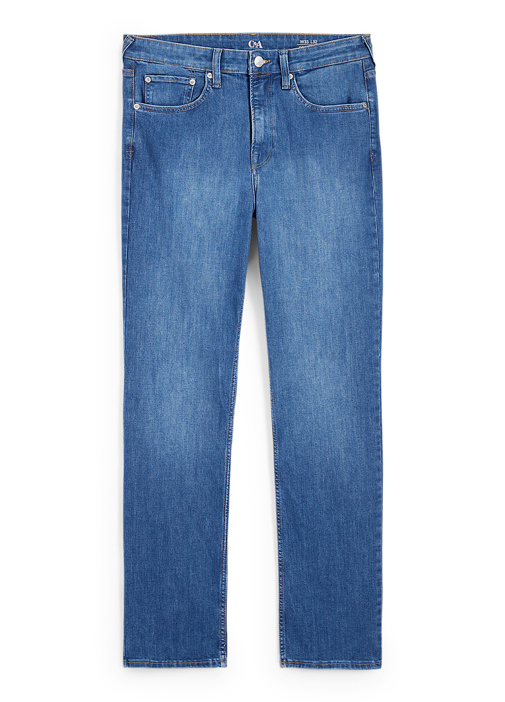 Синие демисезонные прямые джинсы C&A