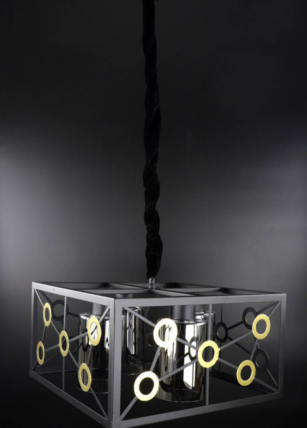 Люстра потолочная подвесная в стиле LOFT (лофт) 12600/4-gr Черный 30х40х40 см. Handmade (234537933)