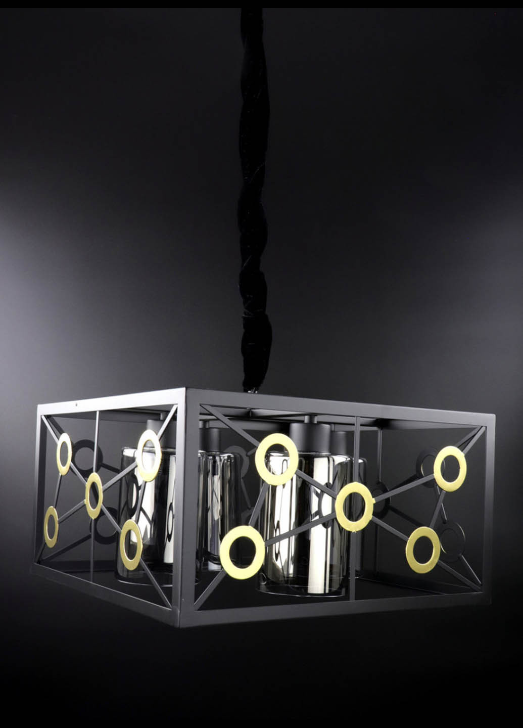 Люстра потолочная подвесная в стиле LOFT (лофт) 12600/4-gr Черный 30х40х40 см. Handmade (234537933)