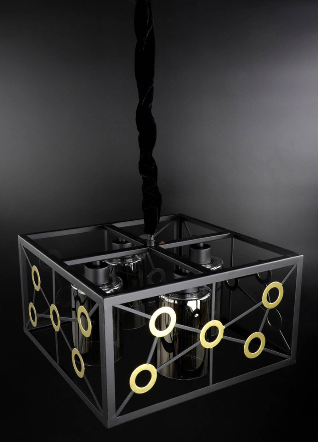 Люстра потолочная подвесная в стиле LOFT (лофт) 12600/4-gr Черный 30х40х40 см. Handmade (234537933)