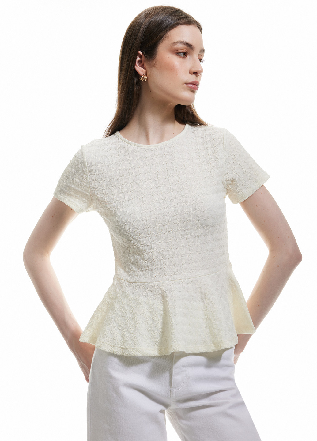 Молочна блуза з баскою KOTON