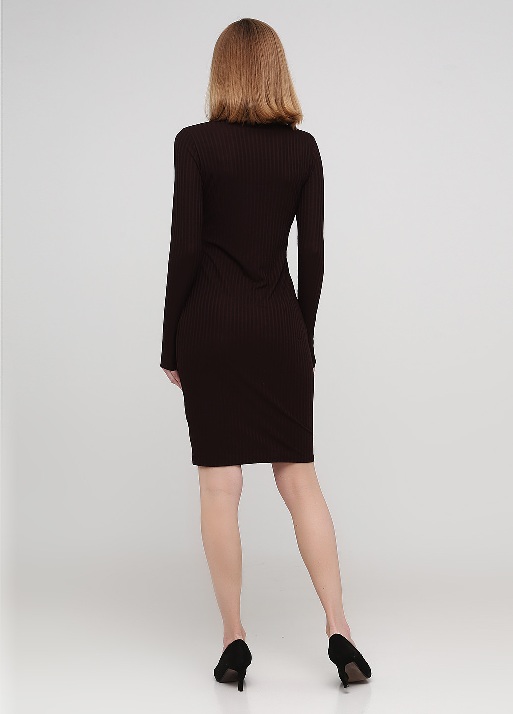 Темно-коричневое кэжуал платье платье-водолазка H&M однотонное