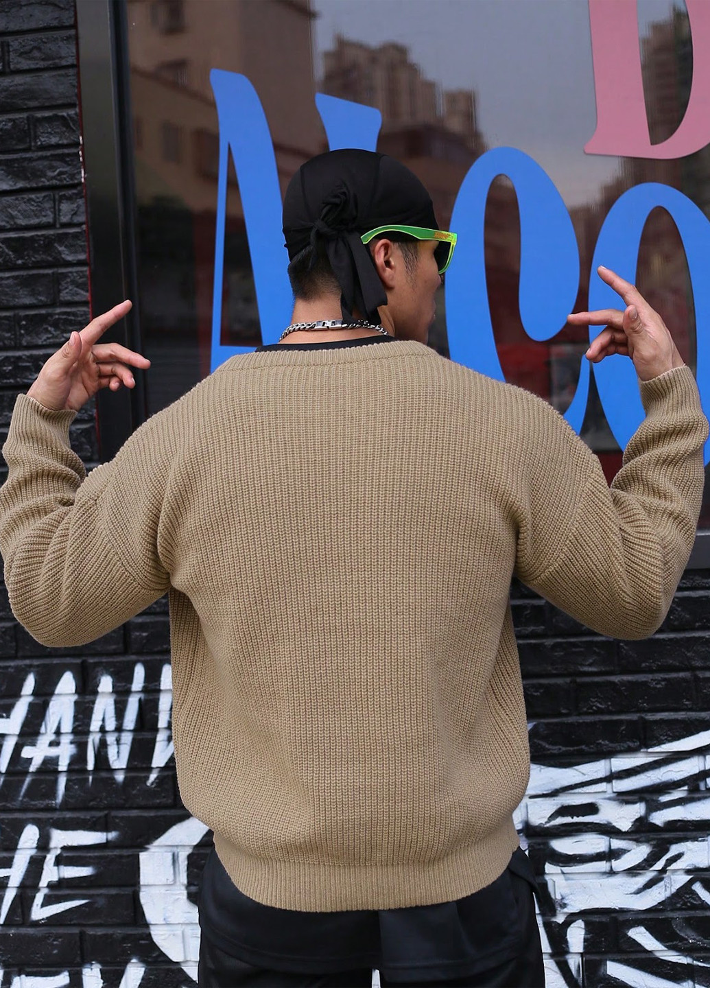 Оливковий (хакі) демісезонний пуловер пуловер SHEIN