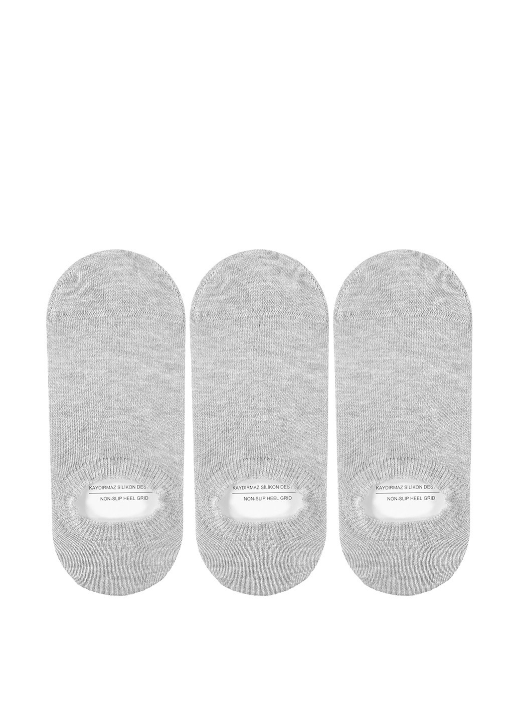 Серые носки (3 пары) UNITED4 однотонные (329148639)