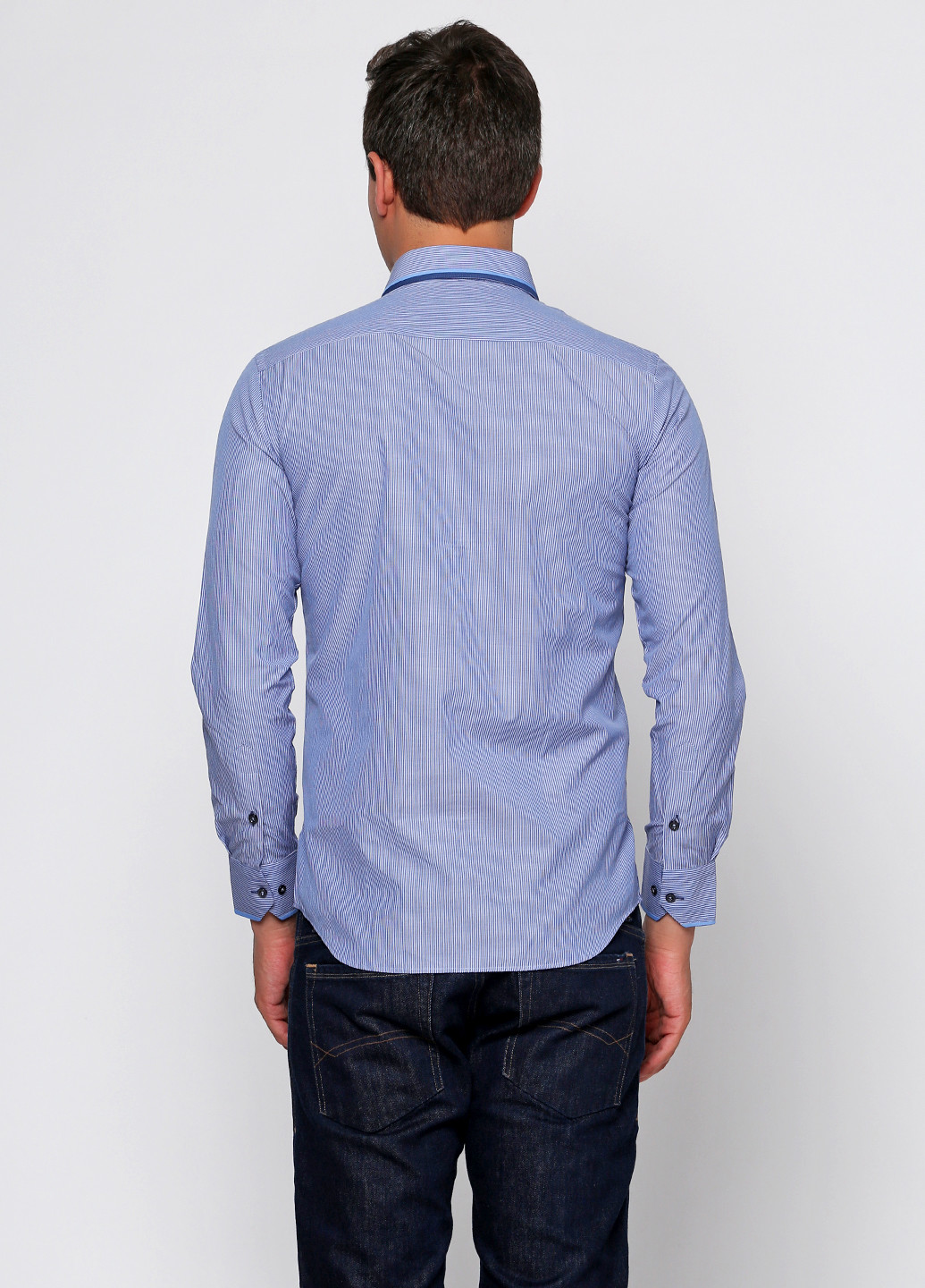 Голубой кэжуал рубашка в полоску Passaro