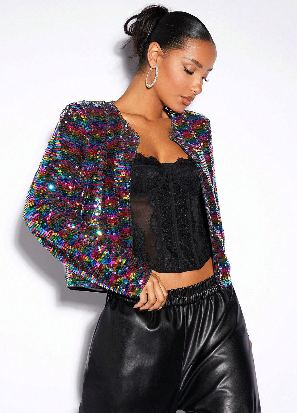 Комбинированная демисезонная куртка SHEIN