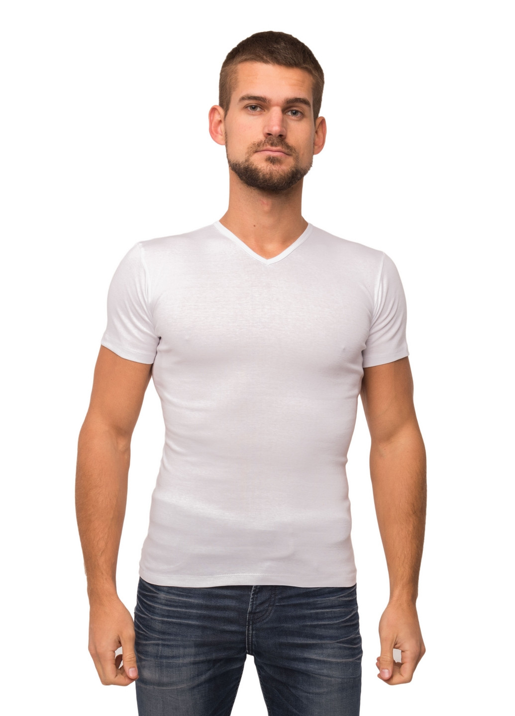 Белая футболка мужская Наталюкс 21-1303